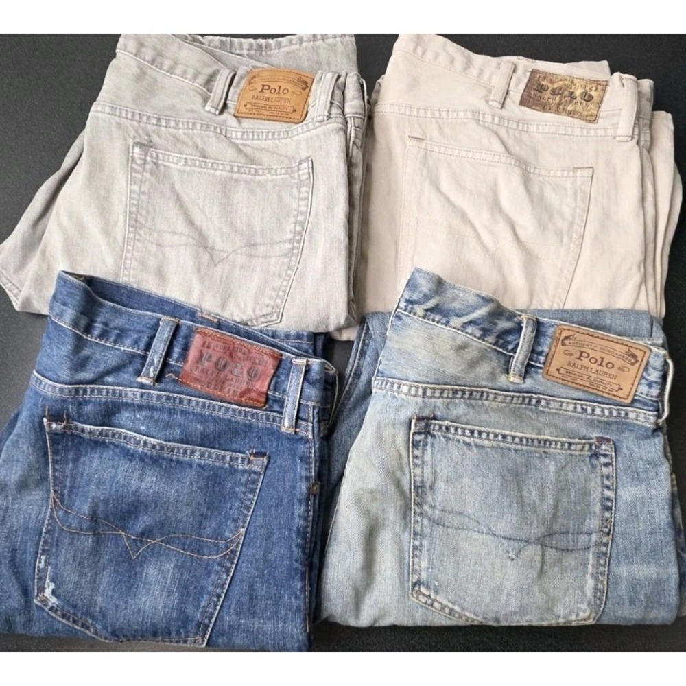 4 Pairs Polo Ralph Lauren Hampton Straight Slim Fit Jeans Men 38x30 Casual